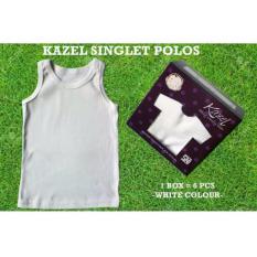KAZEL SINGLET POLOS PUTIH 6IN1 - Size L