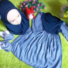 kembarshop - EKSKLUSIF paket gamis bayi plus jilbab dan sepatu boots denim 0-12 bulan