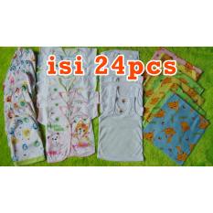 kembarshop - NEW Paket perlengkapan bayi Newborn L.Pendek Celana Pendek (bayi baru lahir) isi 24pcs murah & hemat