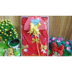 kembarshop - paket kado bayi - baby gift set - kado lahiran - dress plus topi n sepatu rajut merah