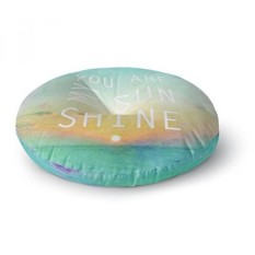 KESS Inhouse Alison Coxon You Are My Sunshine Round Lantai Bantal-Intl