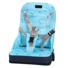 Kid Bayi Kursi Makan Kursi Tinggi Seat Harness Bag Cushion Pad Booster Portable Blue-Intl