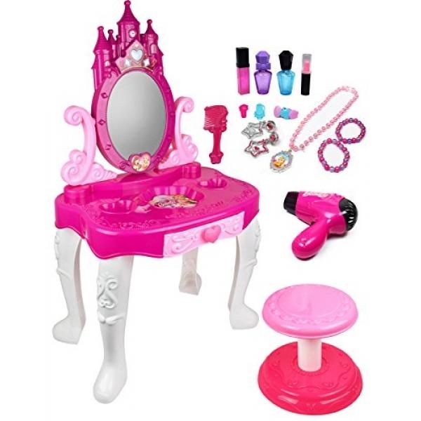 Kiddie Bermain Berpura-pura Play Kids Vanity Meja dan Kursi Beauty Play Set dengan Aksesoris Fashion & Makeup untuk Anak Perempuan- INTL Kiddie Bermain Berpura-pura Play Kids Vanity Meja dan Kursi Beauty Play Set dengan Aksesoris Fashion & Makeup untuk Anak Perempuan- INTL