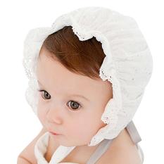 Anak-Anak Cewek Topi Bayi Beanie Baru Topi Renda Bintang (Putih)
