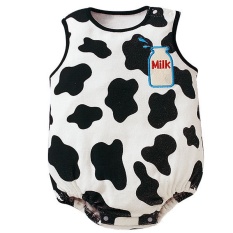 Anak-anak Bayi Bayi Balita Kartun Cotton Sleeveless Segitiga Suit Romper Jumpsuit Memanjat Jumpsuit untuk 13-18 Bulan Sapi Perah Ukuran L-Intl