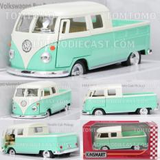 Kinsmart VW Bus Double Cab Pickup Kombi 1963 Diecast Miniatur Mobil Mobilan Volkswagen Klasik Antik