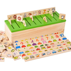 Klasifikasi Kayu Kotak Blok Bangunan Anak Usia Dini Jigsaw Puzzle