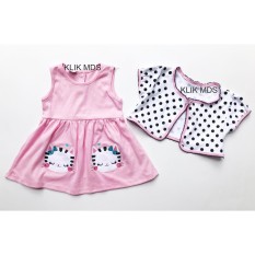 Klik Mds Baju Anak Bayi Perempuan Dress Dengan Kardigan Motif Twins Kitty