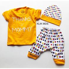 Klik Mds Baju Anak Setelan Atasan dan Celana Free Topi Motif Karakter Thank's Mommy