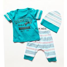Klik Mds Baju Anak Setelan Atasan dan Celana Motif Karakter Denim Company Free Topi