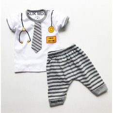 Klik Mds Baju Anak Setelan Atasan dan Celana Motif Karakter Dokter / Mom's Doctor