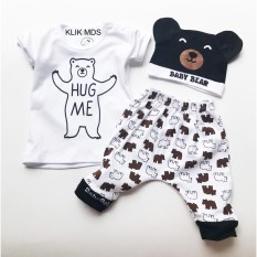 Klik Mds Baju Anak Setelan Atasan dan Celana Motif Karakter Hug Me Free Topi