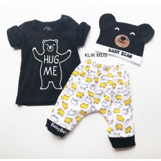 Klik Mds Baju Anak Setelan Atasan dan Celana Motif Karakter Hug Me Free Topi