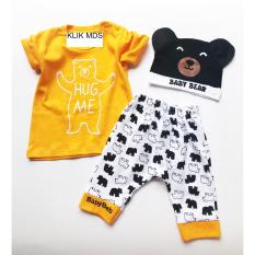 Klik Mds Baju Anak Setelan Atasan dan Celana Motif Karakter Hug Me Free Topi