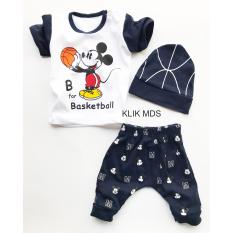 Klik Mds Baju Anak Setelan Atasan dan Celana Motif Karakter Mickey Mouse Basketball