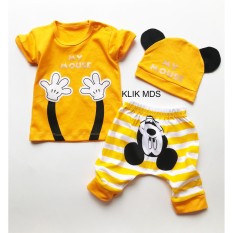 Klik Mds Baju Anak Setelan Atasan dan Celana Motif Karakter Mickey My Mouse Free Topi