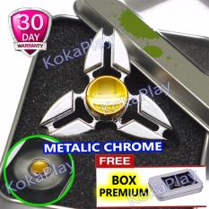 KokaPlay Fidget Spinner Shuriken BUY 1 GET 1 FREE Metal Hand Spinner Fidget Chrome Premium Stress Toy Mainan Fidget Ninja Anak ADHD