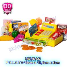 KokaPlay Mini Mei Lian Sheng Cash Register Pretend Play Mainan Anak Kasir Kasiran Supermarket Musik Buah Buahan Belanjaan Set - Kuning
