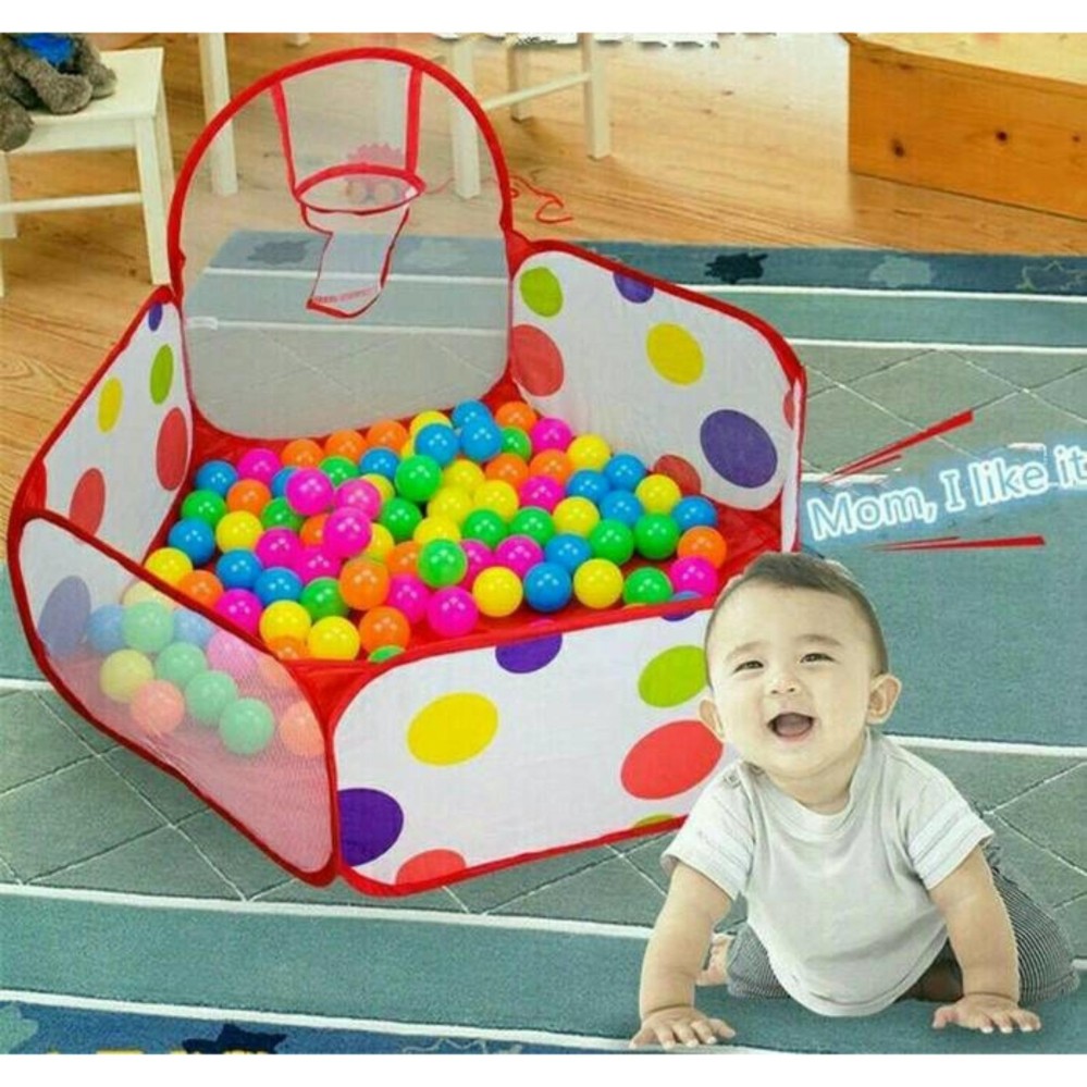 Kolam mandi bola anak 1m/mainan anak tempat keranjang mandi bola+ring