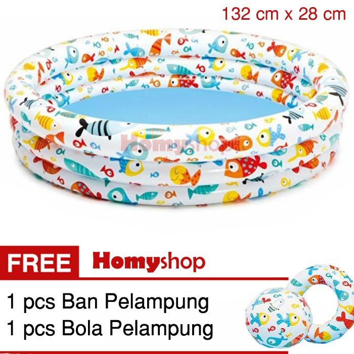 Kolam Renang Anak / Kolam Anak / Kolam Bayi / Kolam Renang Bayi / Kolam Karet / Kolam Mainan INTEX Motif Dino / Dinosaurus / Ikan / Fish / Star / Rivera Berbagai Ukuran