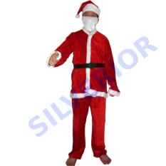 Kostum Baju Pakaian Natal Santa Santaclaus Sinterklas Dewasa Beludru Simple