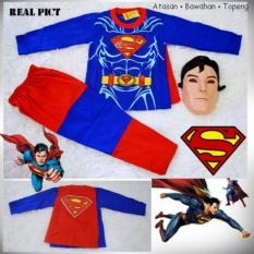 Kostum Superman + Topeng / Baju Anak Superhero