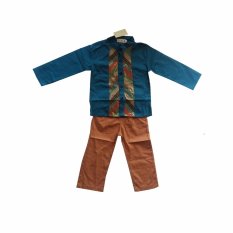 L Nice Koko Boys Set Baju Koko Anak Atasan Tosca Celana Coklat