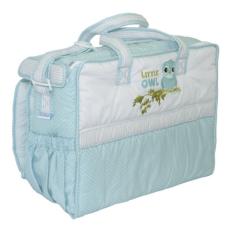 Le monde Baby Bag with Water Proof Pad - 'Little Owl Blue'