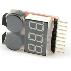 Led Lipo Voltage Indicator Checker Tester Low Voltage Alarm 1S-8S - E9E9D9 - Original Asli