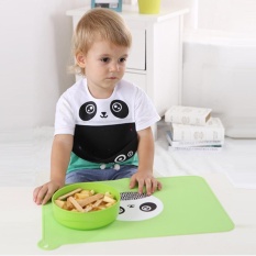 Leegoal Food Grade Silicone Childrens Tatakan, Tahan Hot Mat Reusable Anti-penyaradan Waterproof Kartun Hewan Meja MAT (Hijau)-Intl