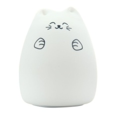 Lemon Cute Kitty Led Children Night Light Kids Silicone Cat Lamp 7-Colorbreathing Usb Rechargeable Lighting For Baby Room, Bedroom,Nursery, Adults(Fortune Cat) - intl