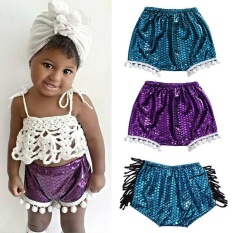 Lovely Kids Baby Bloomers Gadis Mermaid Shorts Celana Pom Pom Shorts Swimming Beachwear-Intl