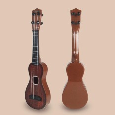 Lucky-G 4 Strings Kid's Plastic Musical Mini Ukulele Small Educational Hand Guitar Toys For Child Style:Color box 【double arc brown】 - intl