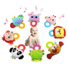 Lumiparty Bayi Rattle Tangan Lonceng Mainan Mewah Panda Kodok Burung Anjing Rattle Boneka Hadiah untuk Bayi Warna: putih-Internasional