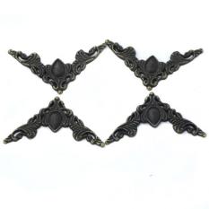 MagiDeal 4 Pcs Sudut Lemari Kabinet Sudut Pelindung Bracket Bingkisan Berumur Perunggu-Internasional
