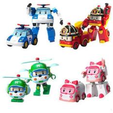 Mainan anak robocar poli 4 in 1 set transformer mobil robot
