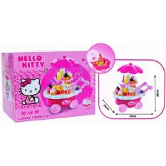 Mainan Belanja Shopping Jualan Anak Ice Cream Candy Cart Hello Kitty