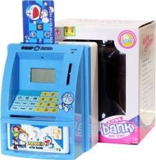 Mainan Celengan ATM ukuran Mini dengan Bahsa Indonesia - Biru