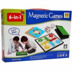 MAINAN EDUKASI PAPAN MAGNETIC BOARD GAME 6 in 1 ludo halma reversi