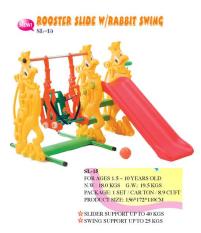 Mainan Edukatif Anak Perosotan Rooster Slide With Rabbit Swing Ching Ching SL 15