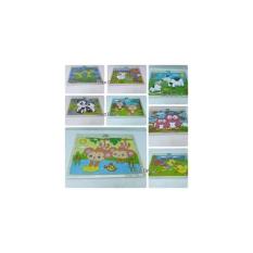 Mainan Edukatif / Edukasi Anak - Puzzle Satuan Bergambar Sapi Ayam Dll