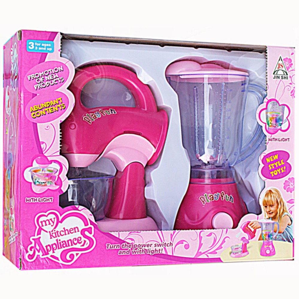 Mainan Masak-Masakan Anak My Kitchen Set Appliance Mixer and Blender Pink