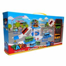 Mainan Mobil Tayo The Little Bus Parking Cartoon Bus - Biru Hijau