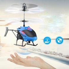 Mainan Pesawat Helikopter Terbang Drone Mainan Anak Sensor Tangan - Biru
