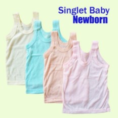 Mesh GROSIR Singlet Bayi Polos - Kaos Dalam Bayi Singlet - 12 pc