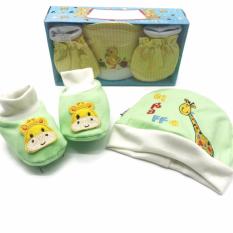 Mesh Set Topi Bayi + Sarung Kaki Sepatu Bayi - 1 pak Motif RANDOM