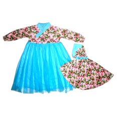 Mi angel Gamis Korea - Dress Muslim Ala Korea Untuk Bayi dan Anak - Biru