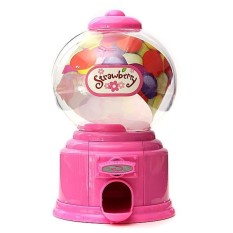 Mini Permen Mesin Dispenser Gumball Vending Mesin Koin Kotak Hadiah Anak Mainan Bayi # Merah Muda-Internasional