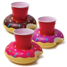 Mini Lucu Dapat Diisi Angin Pool Mengapung Drink Penahan Cangkir Alas Penahan untuk Mandi Mainan Renang Pool Pesta Pantai Warna: Kopi