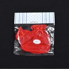 MIYO 1 Set Sarung Tangan & Kaos Kaki Karet Bayi/Baby Merah (0-3M)